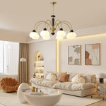 Aurora Chandelier Arched Globe White Shade - Lamp Outdoor