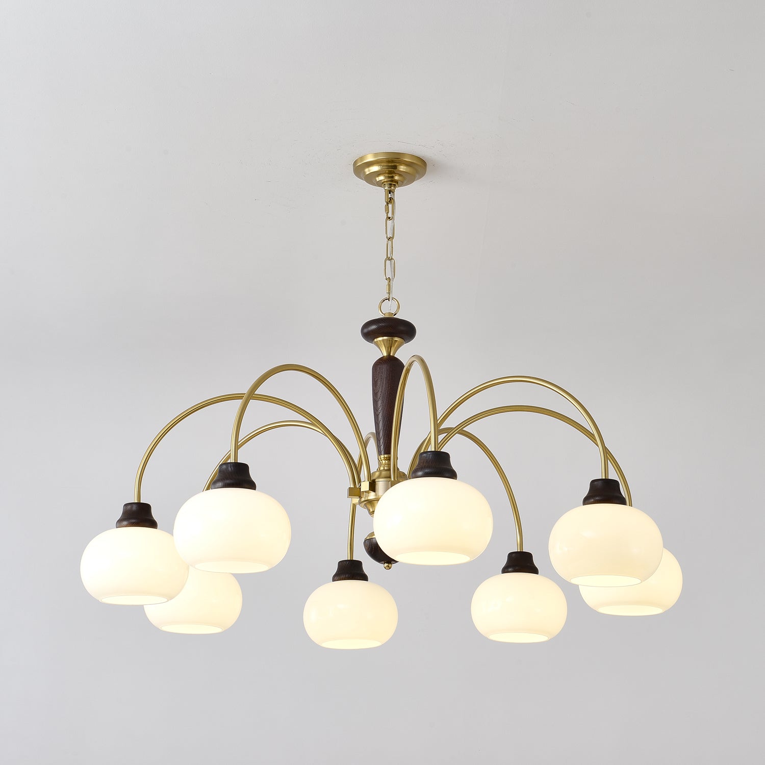 Aurora Chandelier Arched Globe White Shade - Lamp Outdoor