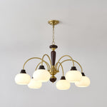 Aurora Chandelier Arched Globe White Shade - Lamp Outdoor