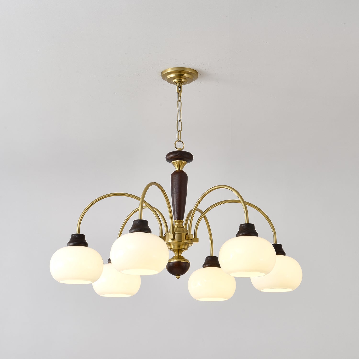 Aurora Chandelier Arched Globe White Shade - Lamp Outdoor