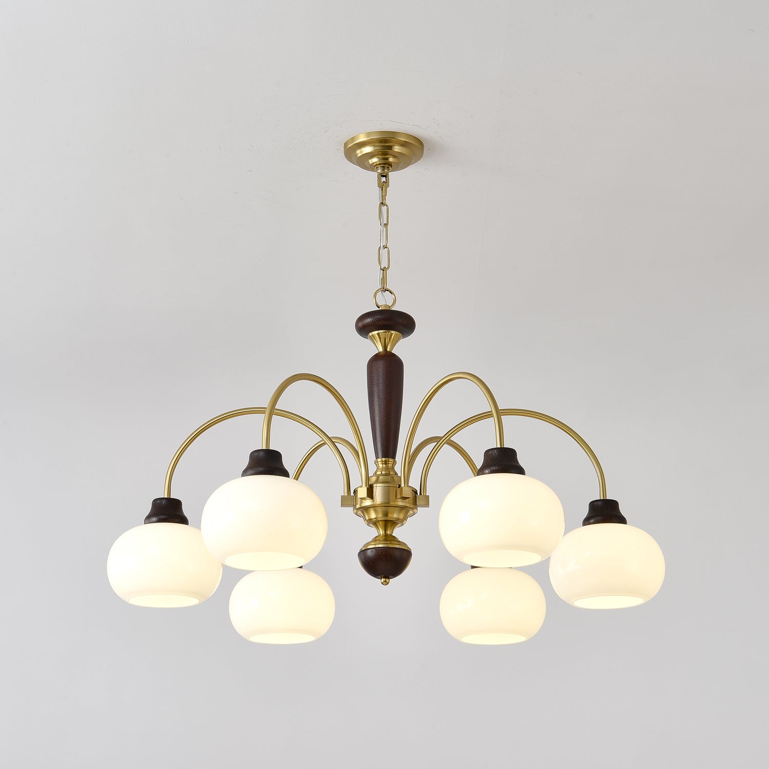 Aurora Chandelier Arched Globe White Shade - Lamp Outdoor