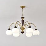 Aurora Chandelier Arched Globe White Shade - Lamp Outdoor