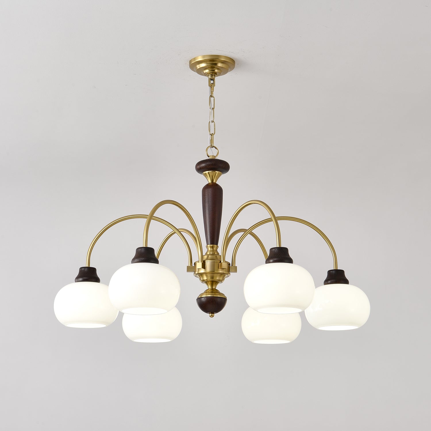 Aurora Chandelier Arched Globe White Shade - Lamp Outdoor
