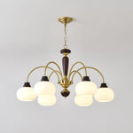 Aurora Chandelier Arched Globe White Shade - Lamp Outdoor