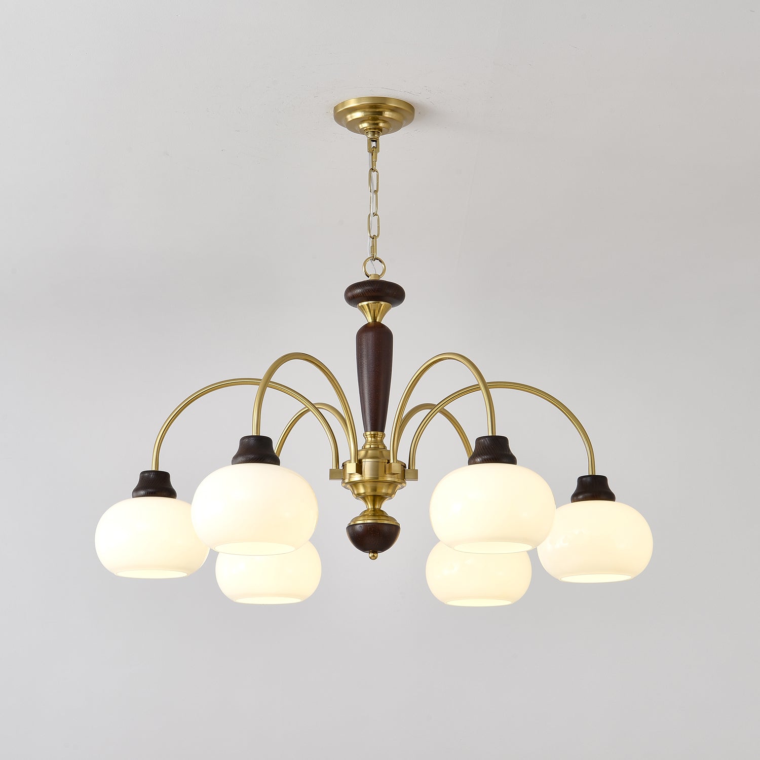 Aurora Chandelier Arched Globe White Shade - Lamp Outdoor