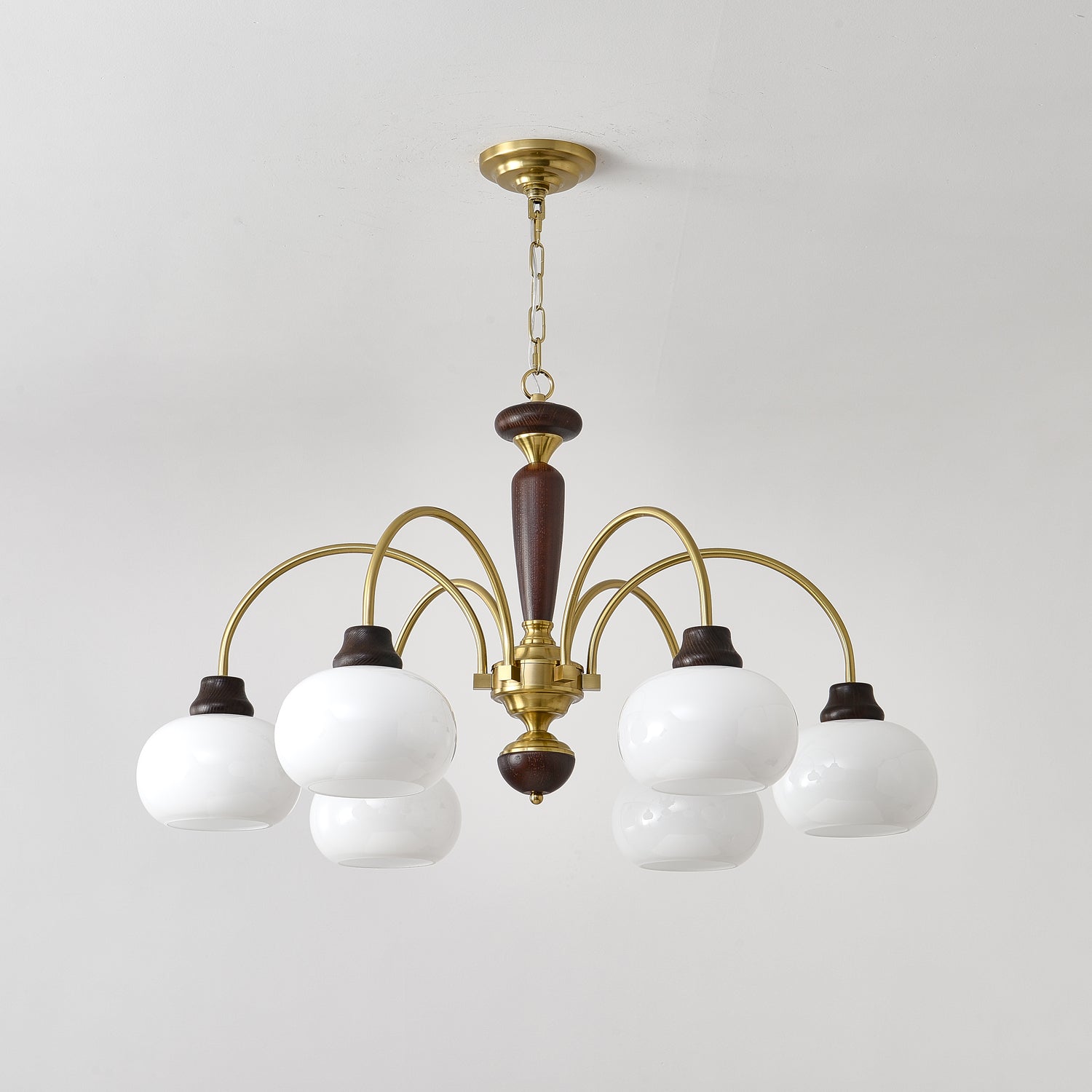 Aurora Chandelier Arched Globe White Shade - Lamp Outdoor