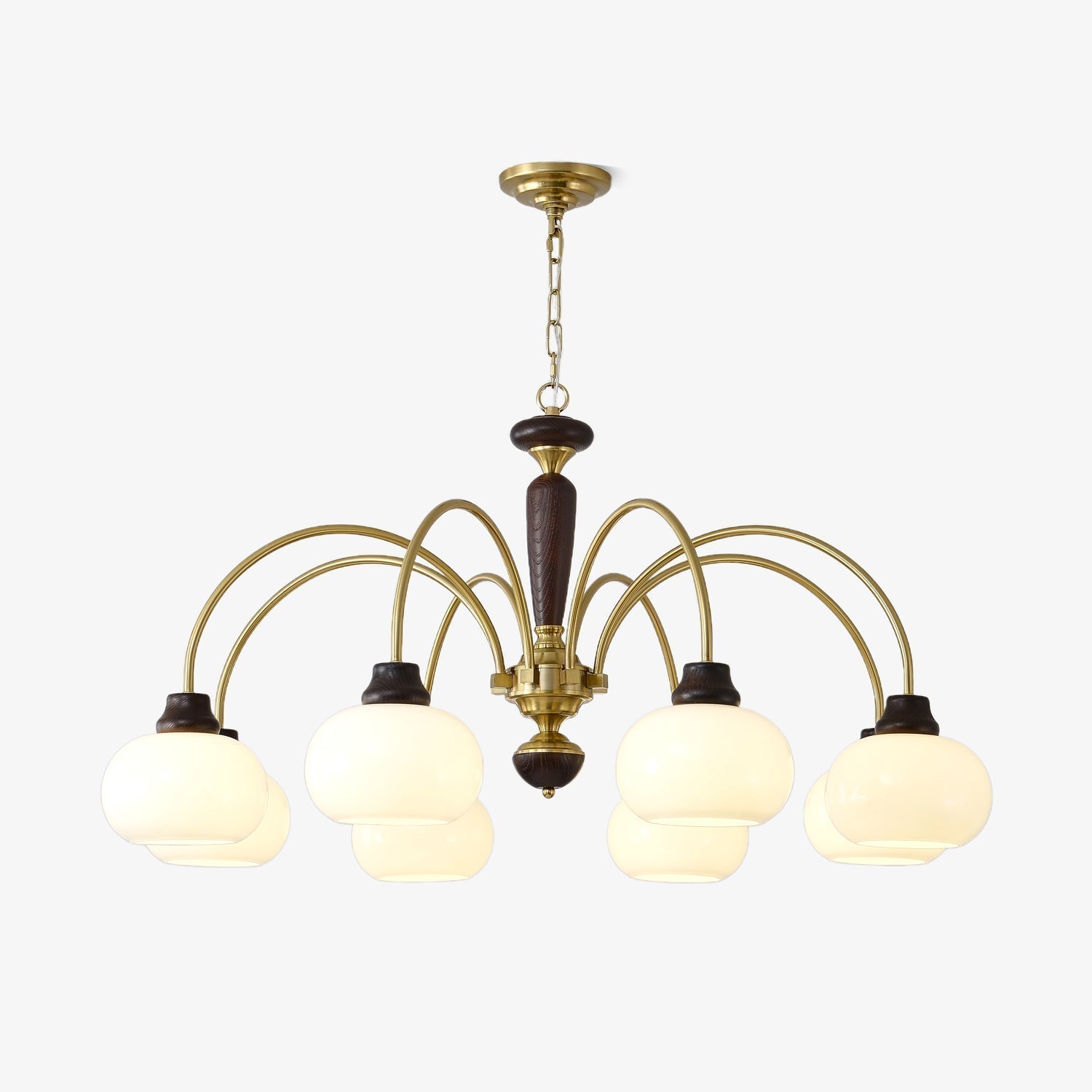 Aurora Chandelier Arched Globe White Shade - Lamp Outdoor