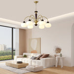 Aurora Chandelier Arched Globe White Shade - Lamp Outdoor