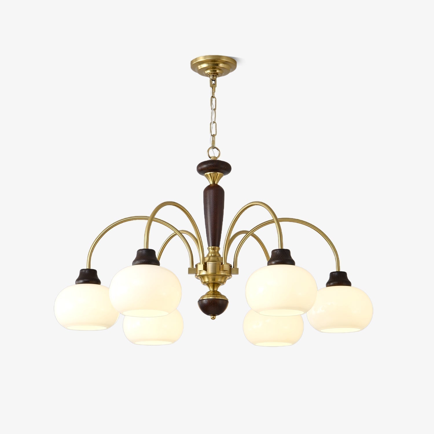 Aurora Chandelier Arched Globe White Shade - Lamp Outdoor