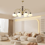 Aurora Chandelier Arched Globe White Shade - Lamp Outdoor