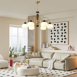 Aurora Chandelier Arched Globe White Shade - Lamp Outdoor