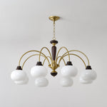 Aurora Chandelier Arched Globe White Shade - Lamp Outdoor