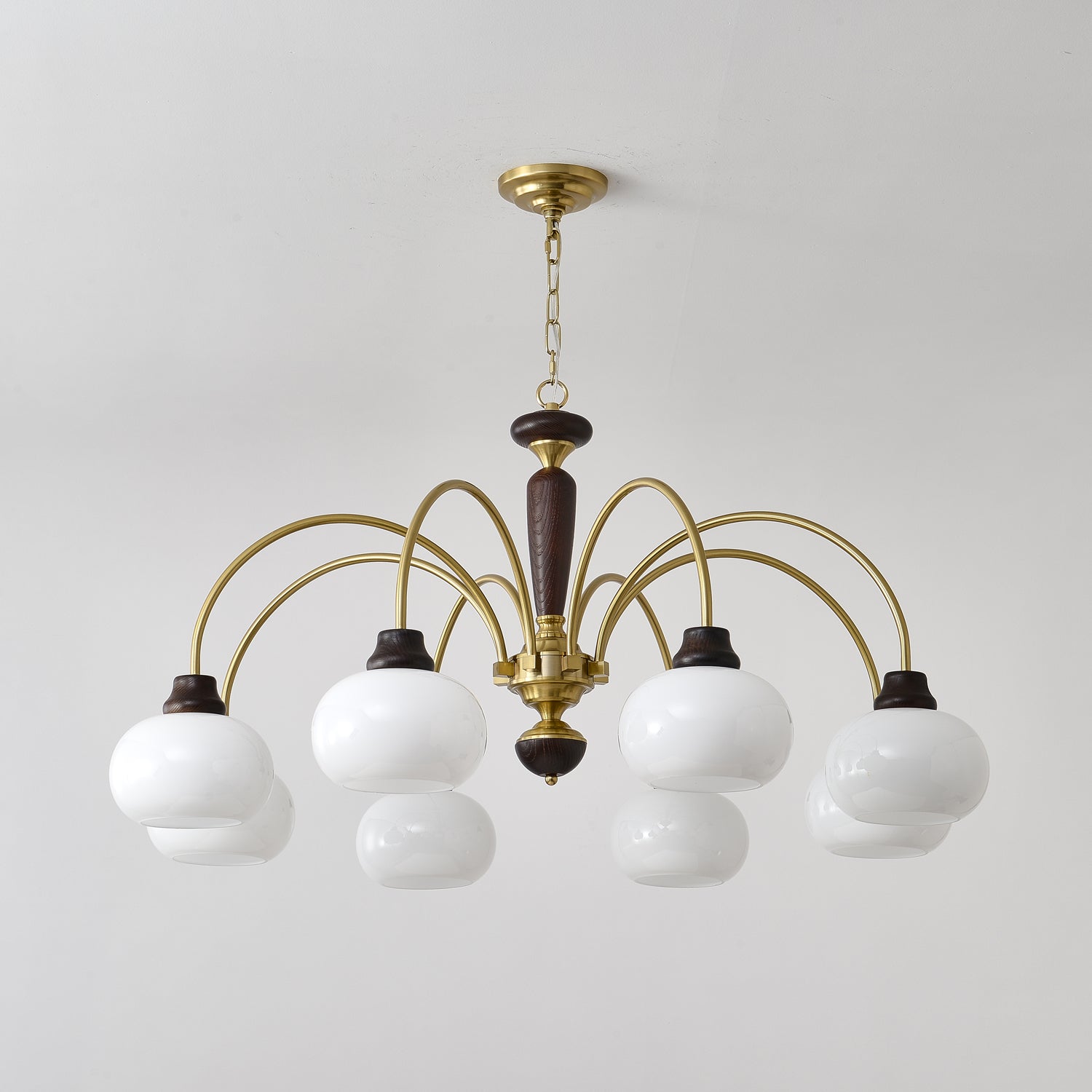 Aurora Chandelier Arched Globe White Shade - Lamp Outdoor