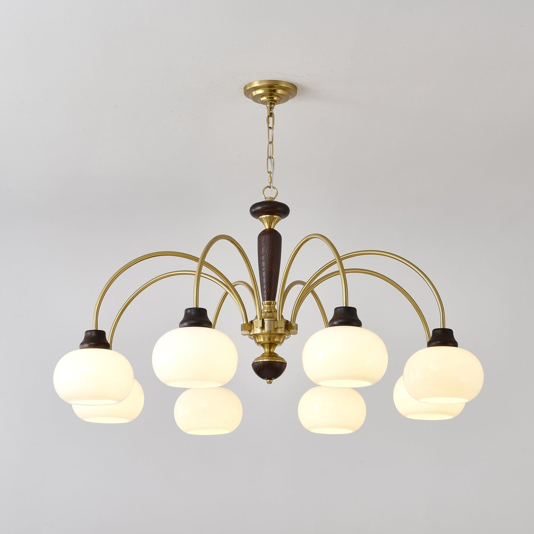 Aurora Chandelier Arched Globe White Shade - Lamp Outdoor