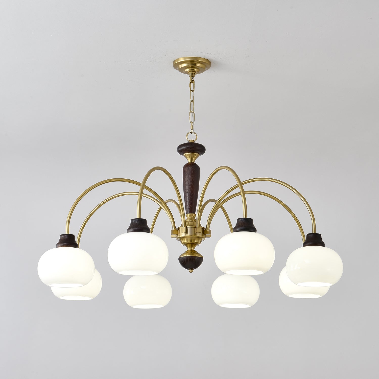 Aurora Chandelier Arched Globe White Shade - Lamp Outdoor