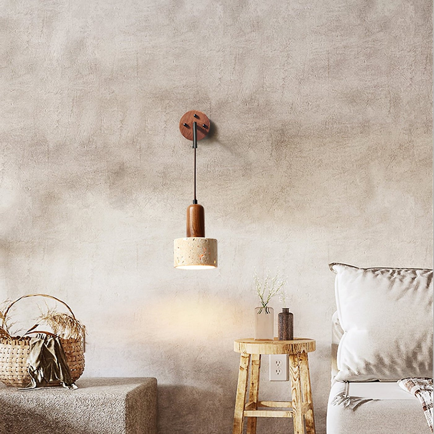 Alcarion Travertine Wall Light - Lamp Outdoor
