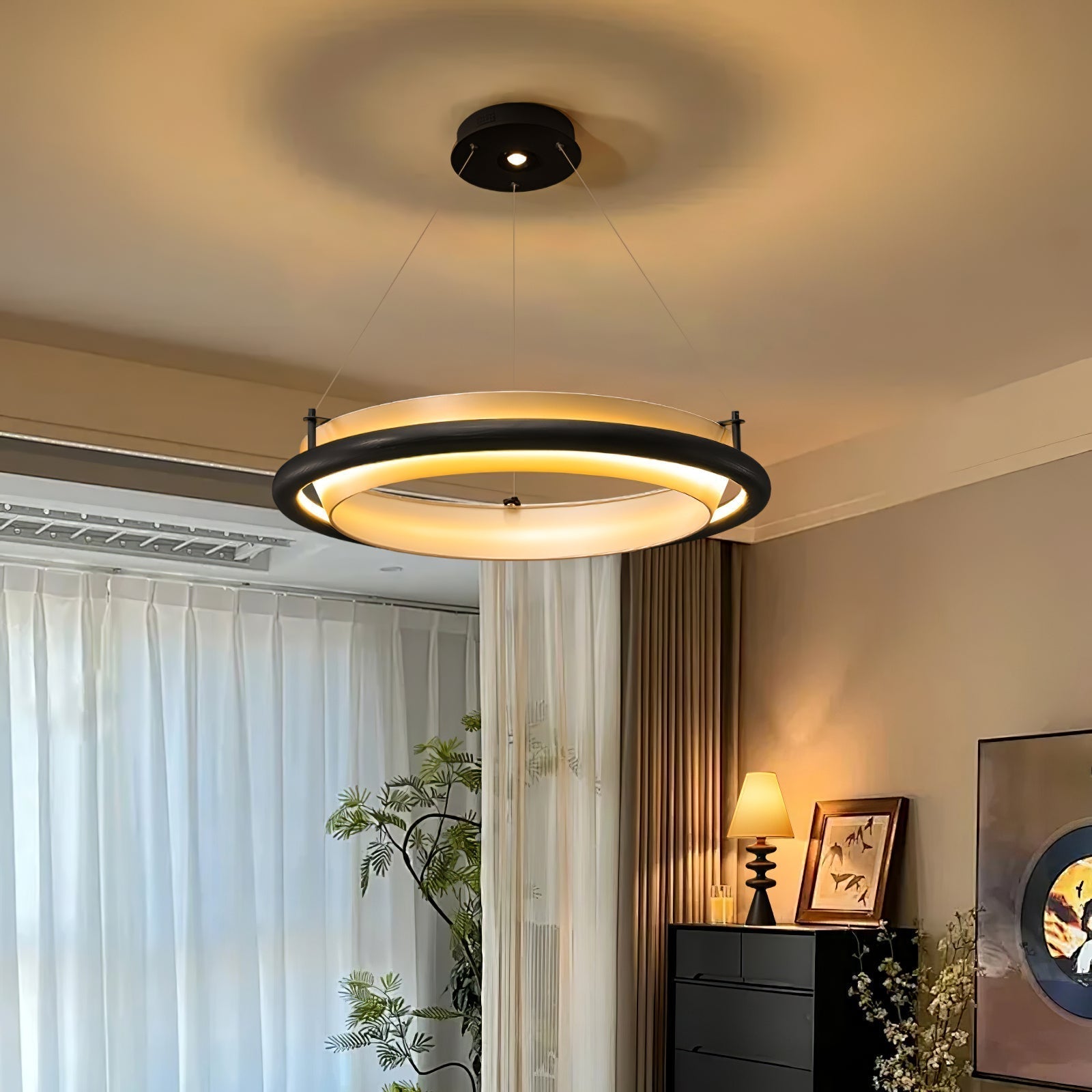 Olvelila Circular Metal Pendant Light - Lamp Outdoor