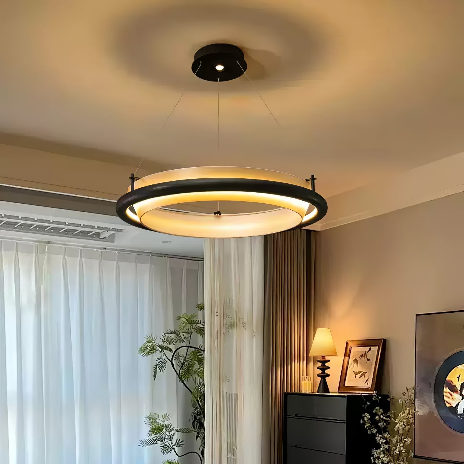 Olvelila Circular Metal Pendant Light - Lamp Outdoor