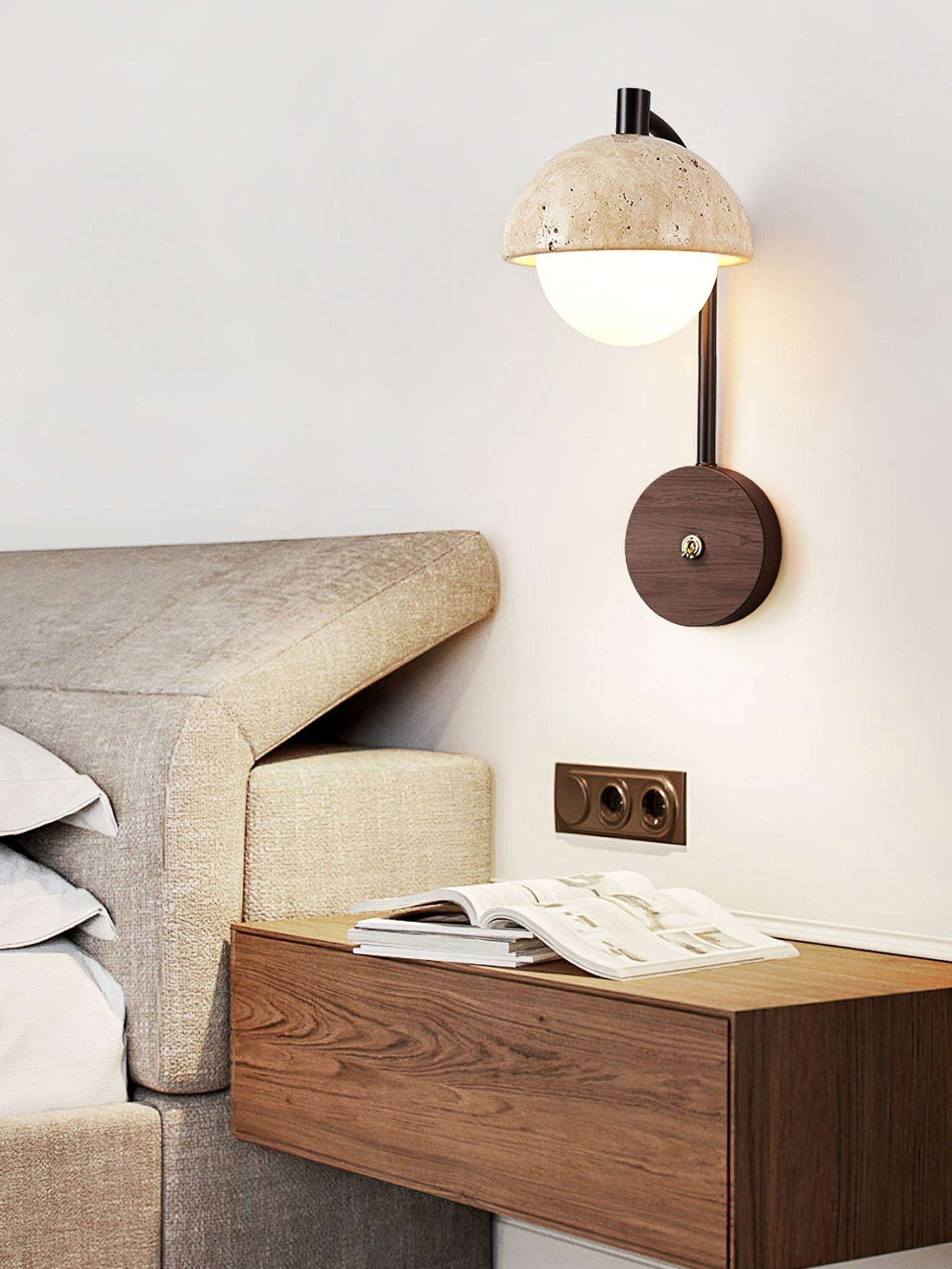 Arlo Travertine Wall Light - Lamp Outdoor