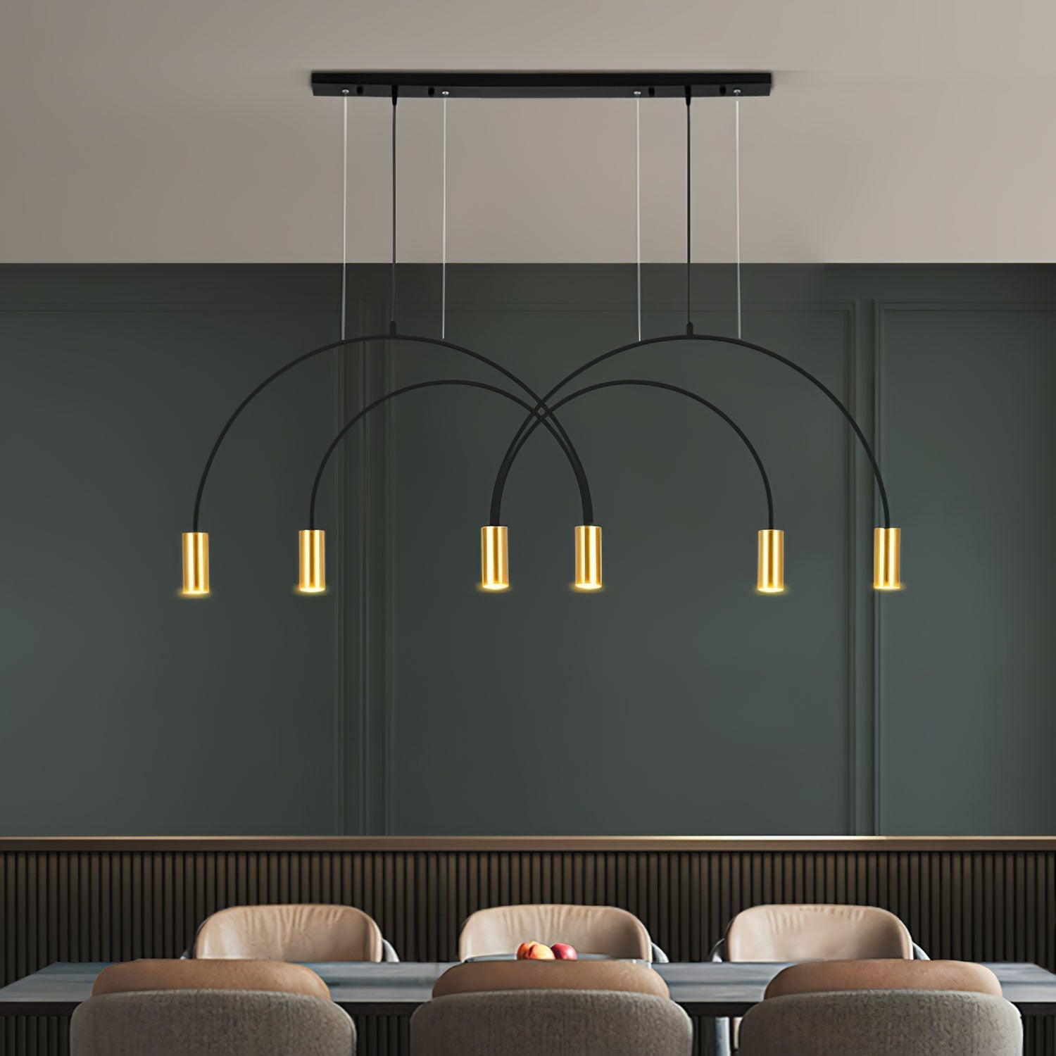 Solara Pendant Lamp Overlapping Cylinder Minimalist Dining Room - Letslighting