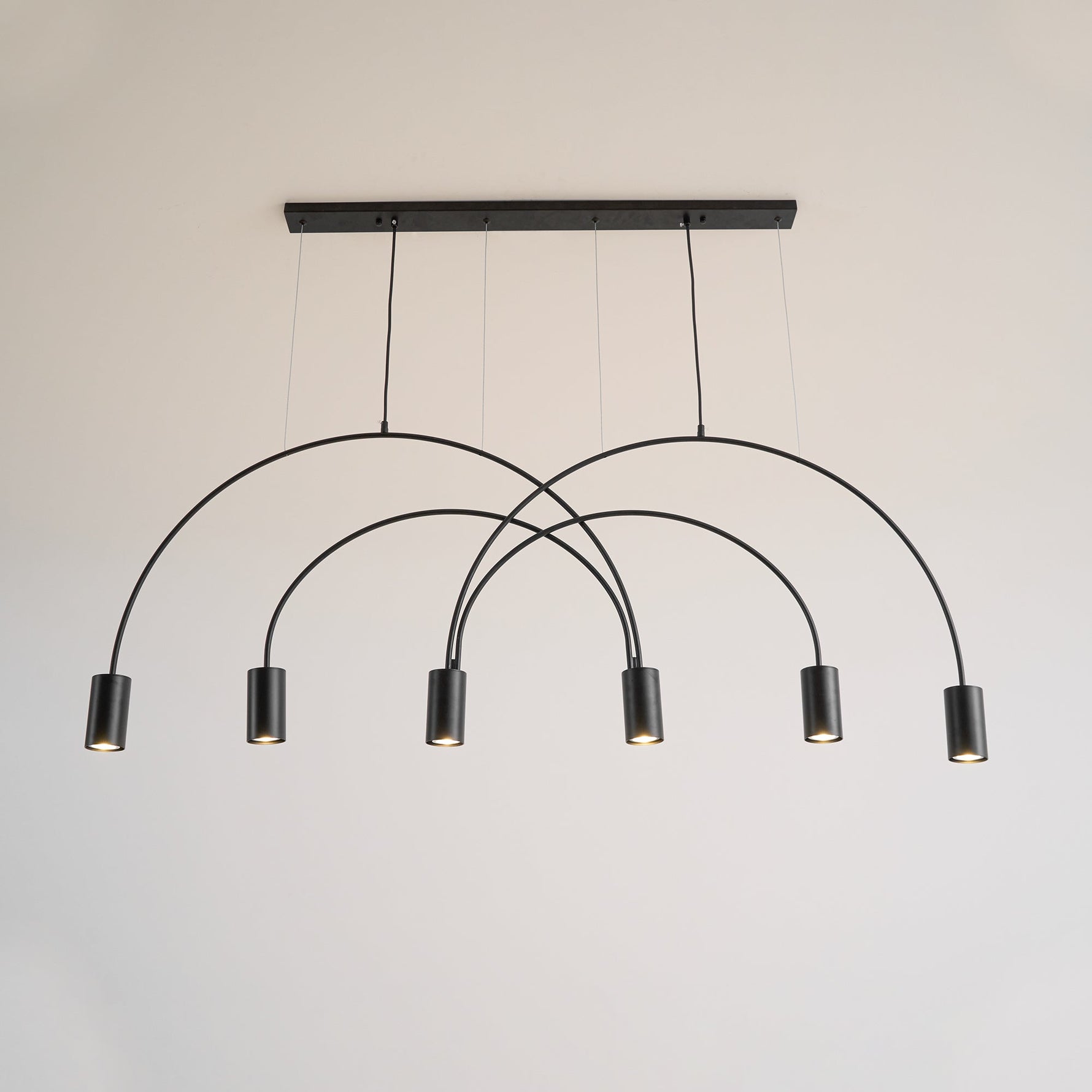 Solara Pendant Lamp Overlapping Cylinder Minimalist Dining Room - Letslighting
