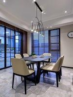 Solara Pendant Lamp Overlapping Cylinder Minimalist Dining Room - Letslighting