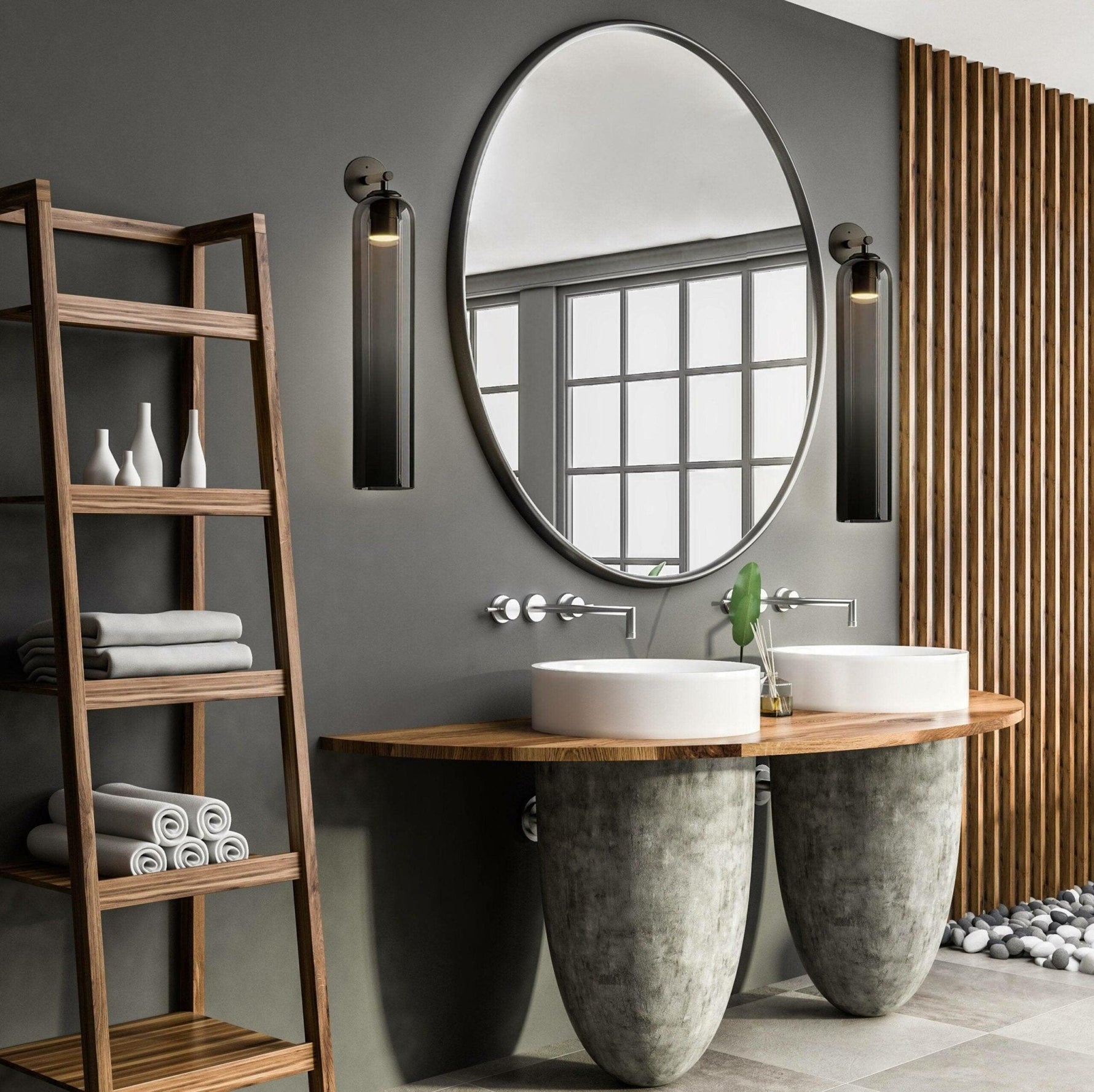 June Glass Indoor Wall Lamp Cylindrical - Lamp Outdoor