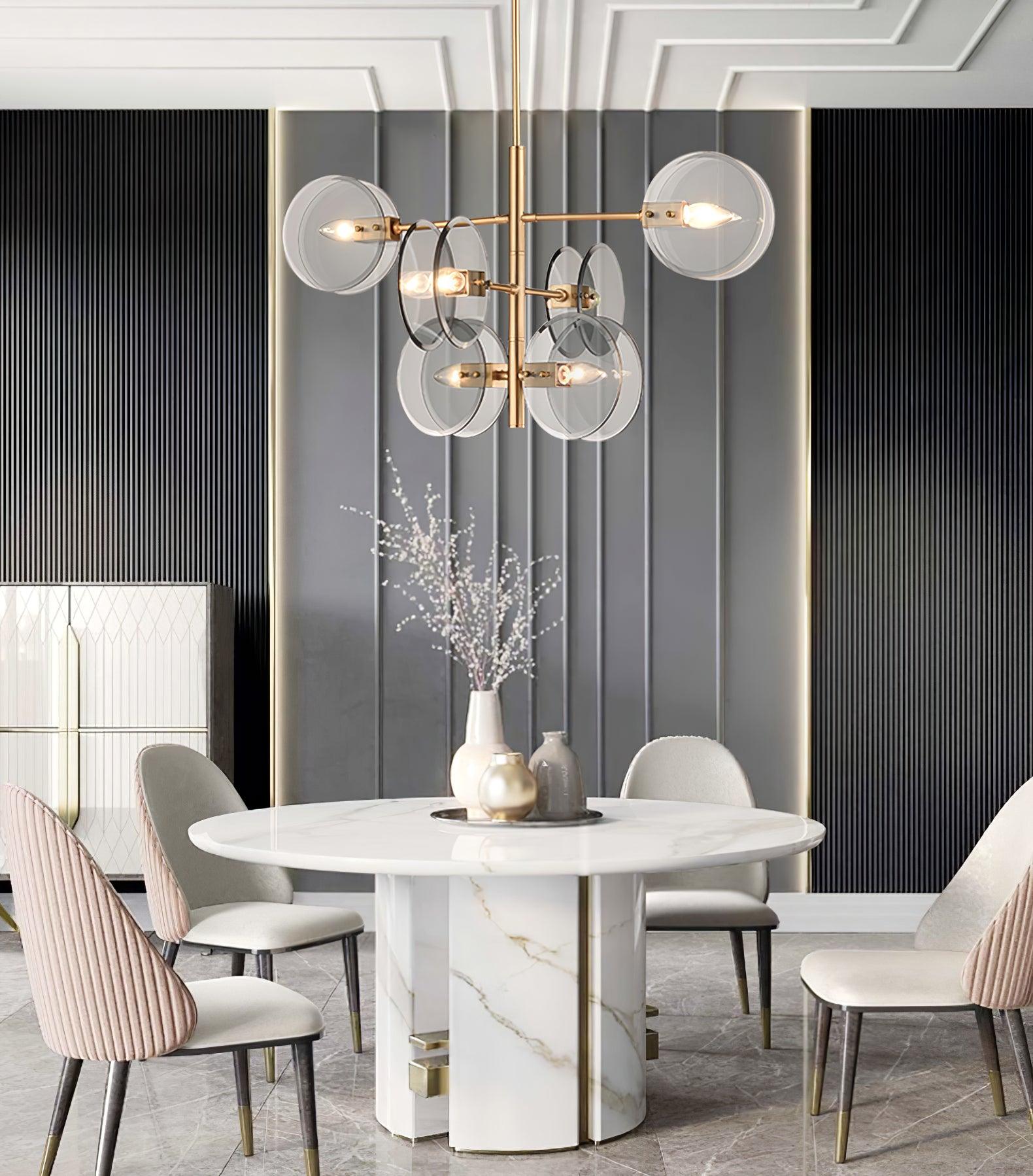Aurora Chandelier Smoke Glass Round Layered - Lamp Outdoor