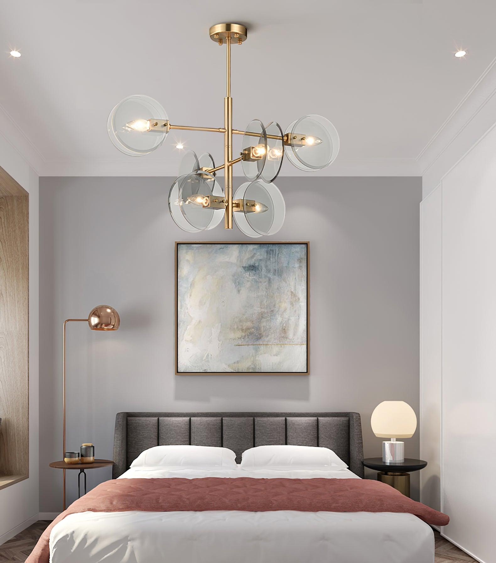 Aurora Chandelier Smoke Glass Round Layered - Lamp Outdoor