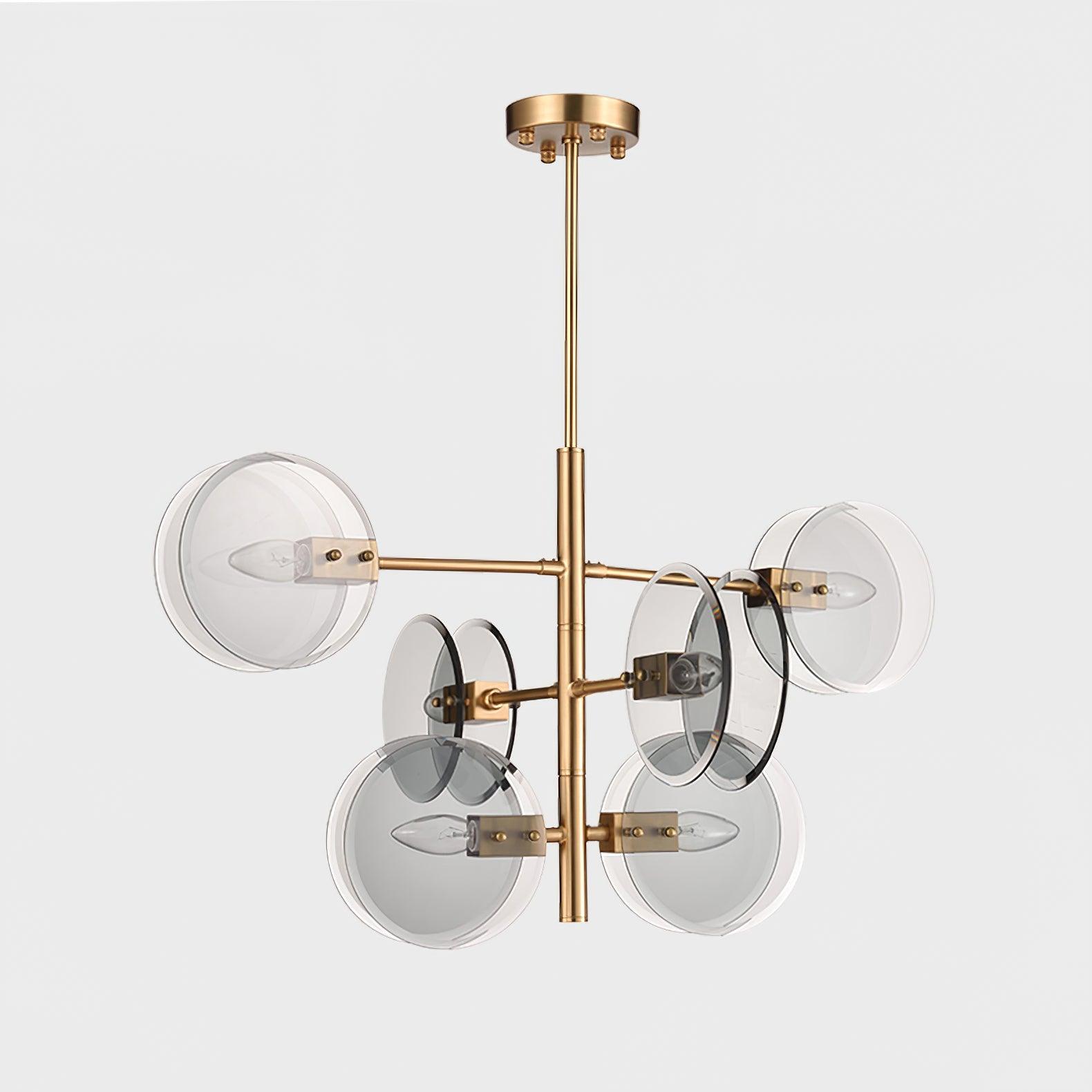 Aurora Chandelier Smoke Glass Round Layered - Lamp Outdoor