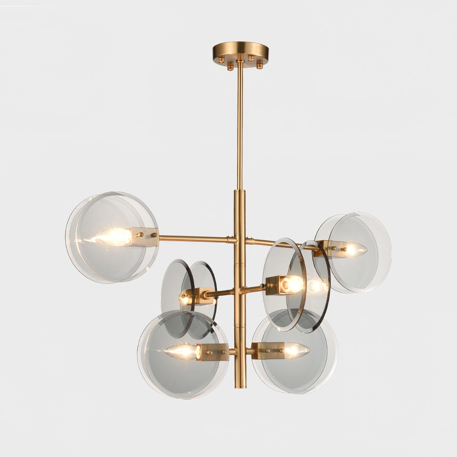 Aurora Chandelier Smoke Glass Round Layered - Lamp Outdoor