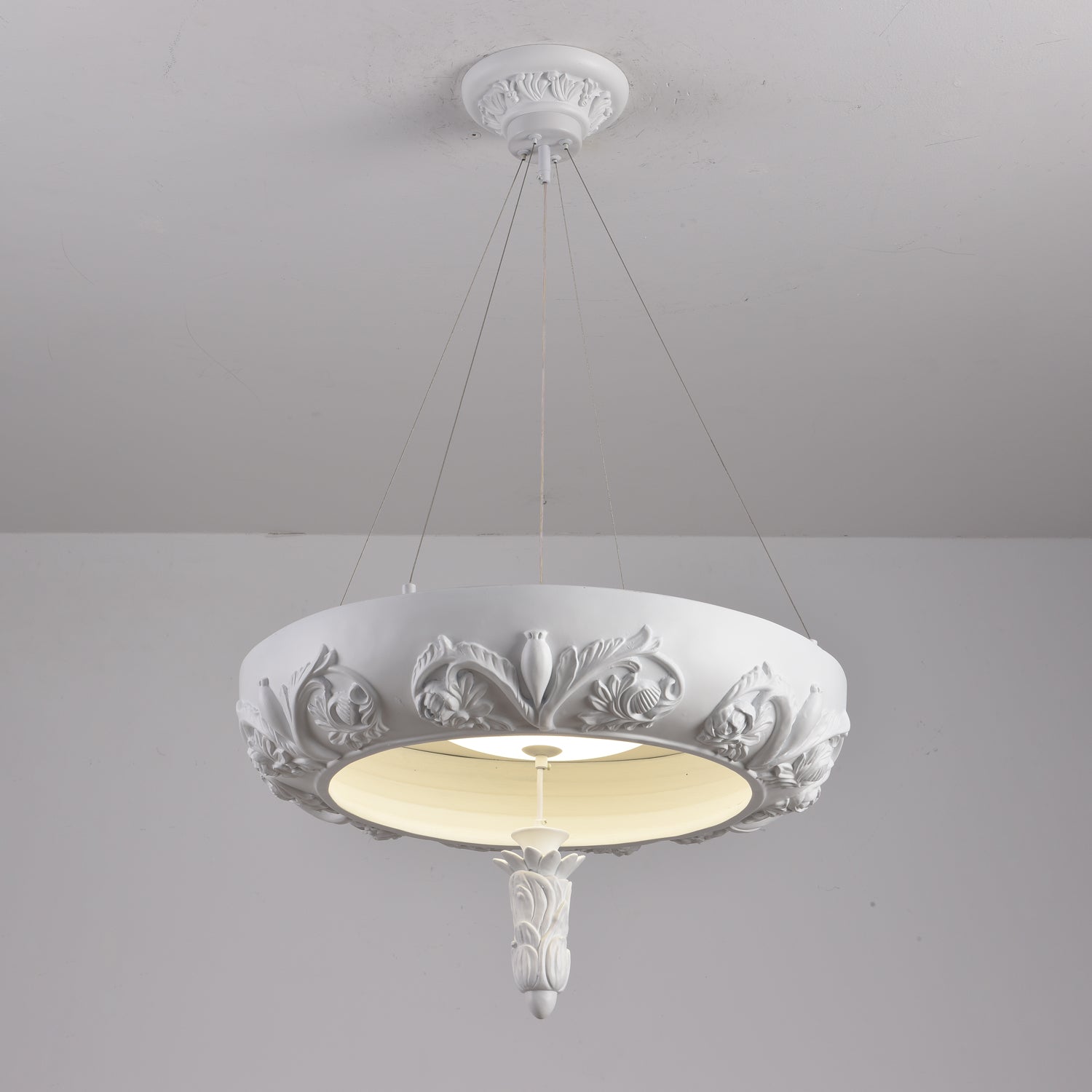 Rococo Plaster Pendant Chandelier - Lamp Outdoor
