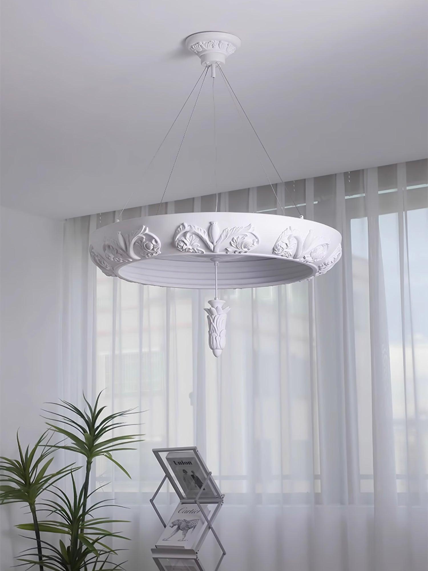 Rococo Plaster Pendant Chandelier - Lamp Outdoor
