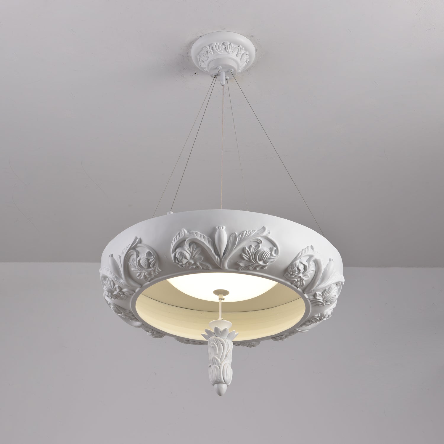 Rococo Plaster Pendant Chandelier - Lamp Outdoor