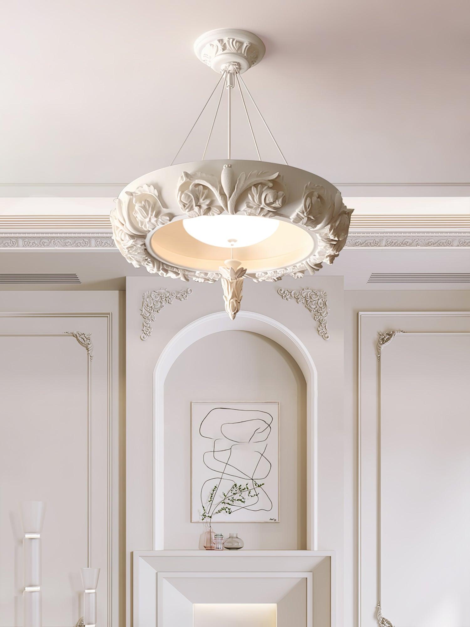 Rococo Plaster Pendant Chandelier - Lamp Outdoor