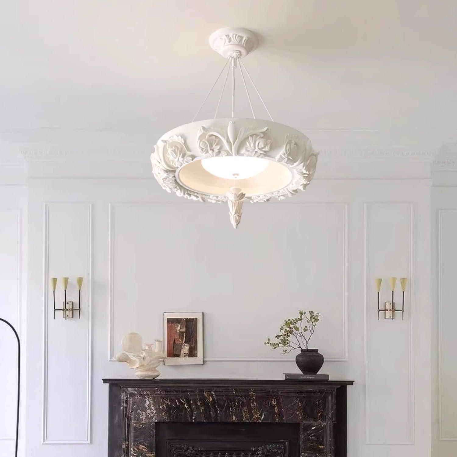 Rococo Plaster Pendant Chandelier - Lamp Outdoor
