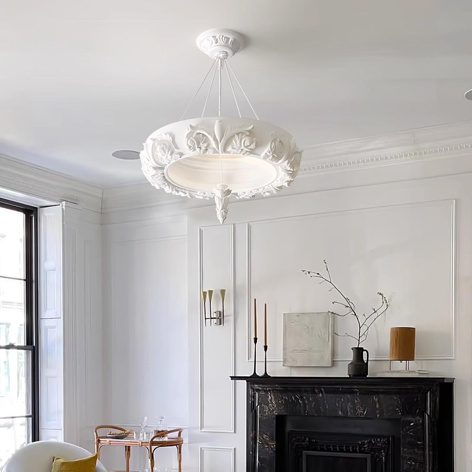 Rococo Plaster Pendant Chandelier - Lamp Outdoor