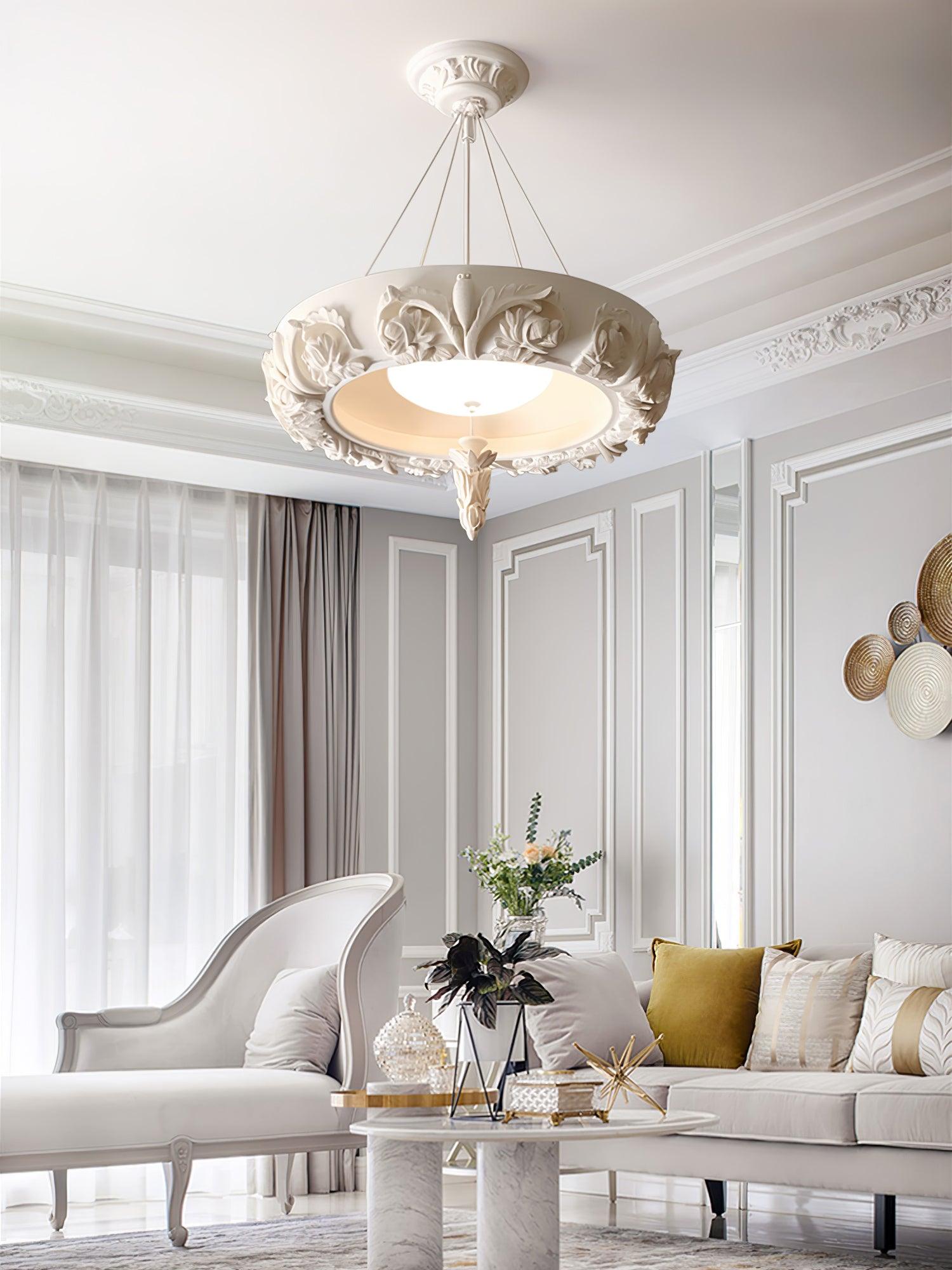 Rococo Plaster Pendant Chandelier - Lamp Outdoor