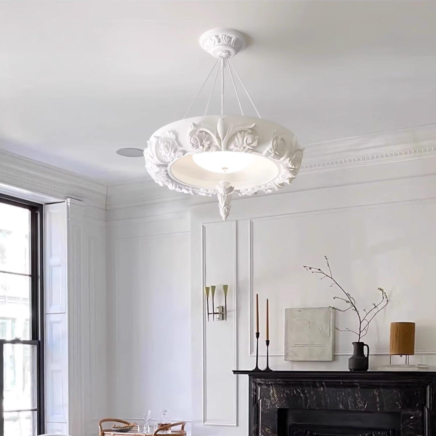 Rococo Plaster Pendant Chandelier - Lamp Outdoor