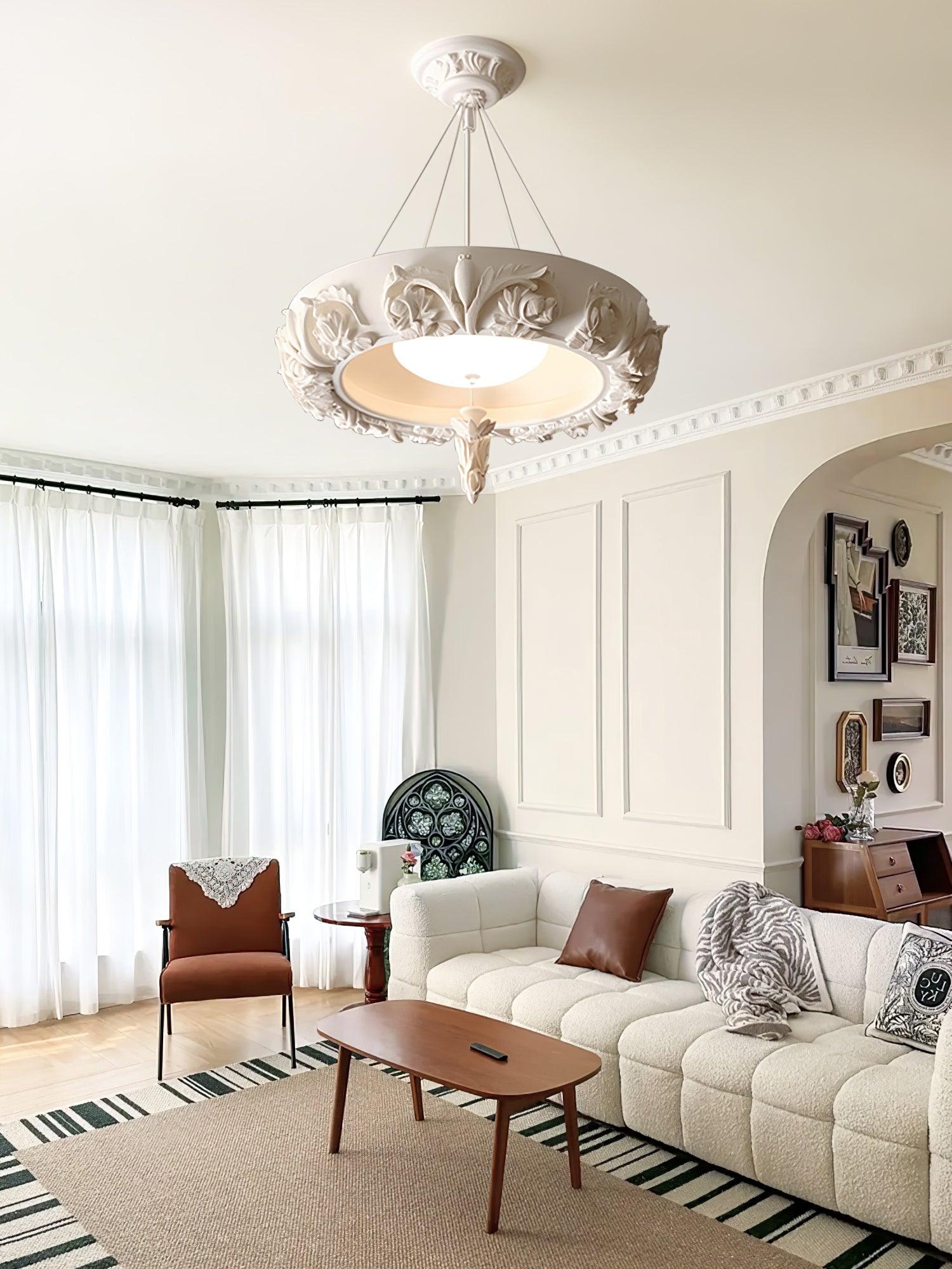 Rococo Plaster Pendant Chandelier - Lamp Outdoor