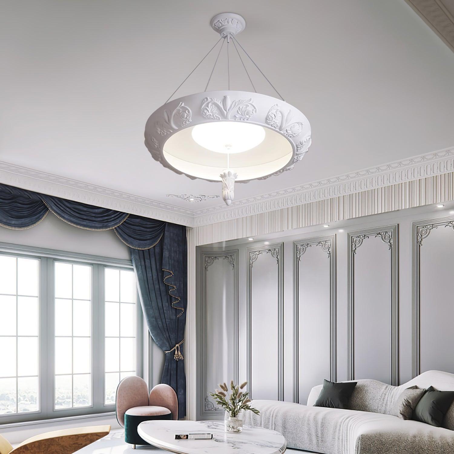 Rococo Plaster Pendant Chandelier - Lamp Outdoor