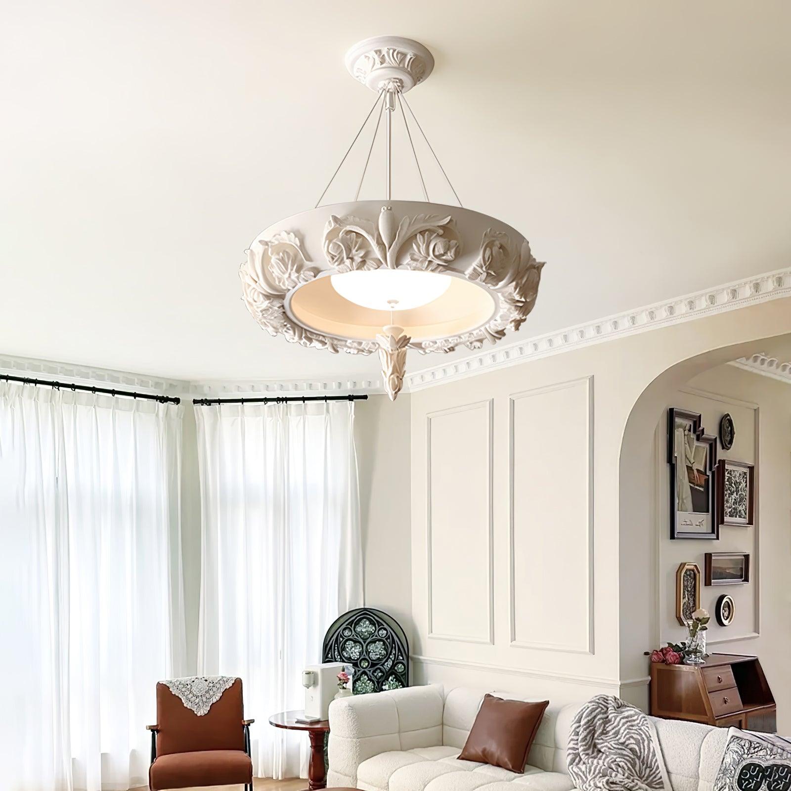 Rococo Plaster Pendant Chandelier - Lamp Outdoor