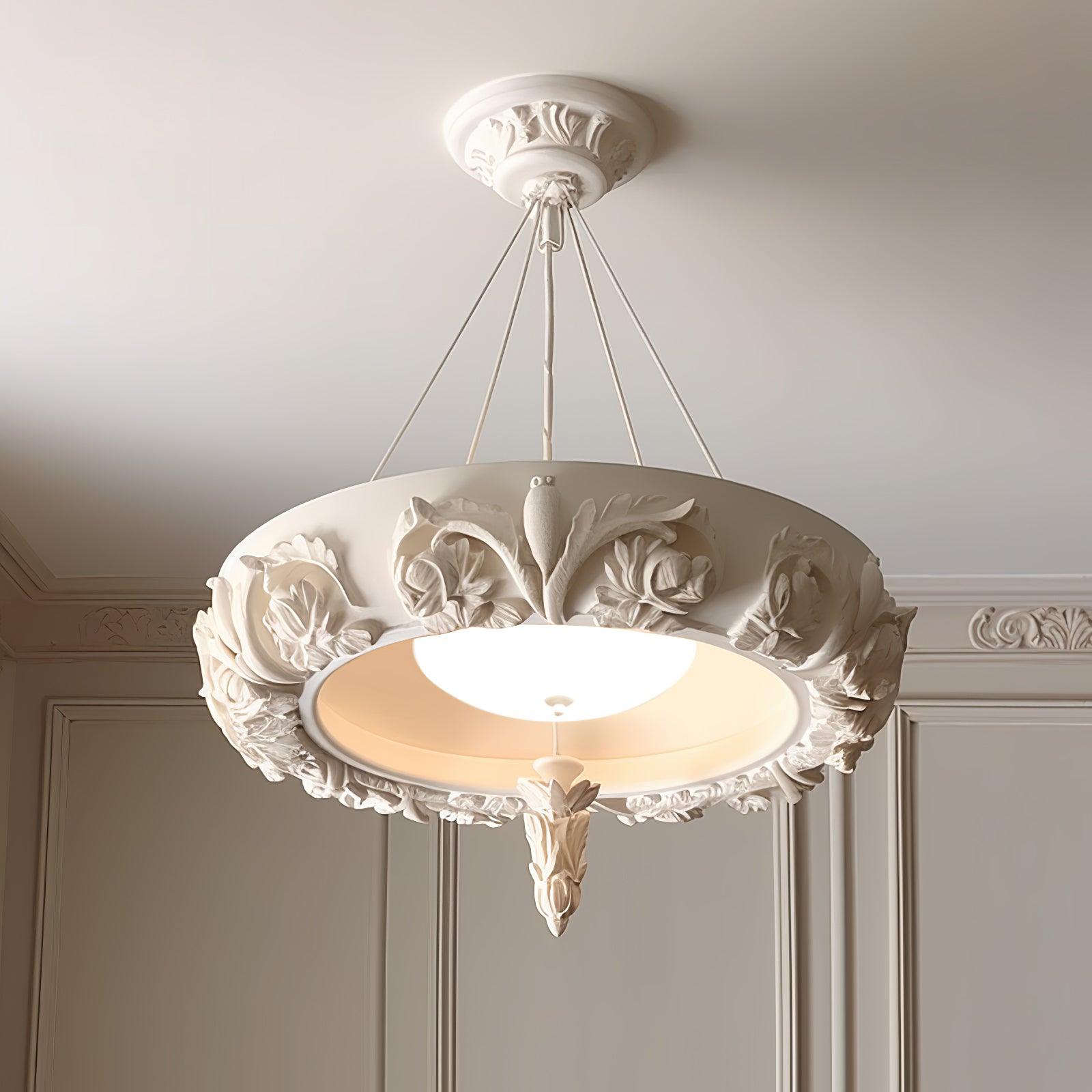 Rococo Plaster Pendant Chandelier - Lamp Outdoor