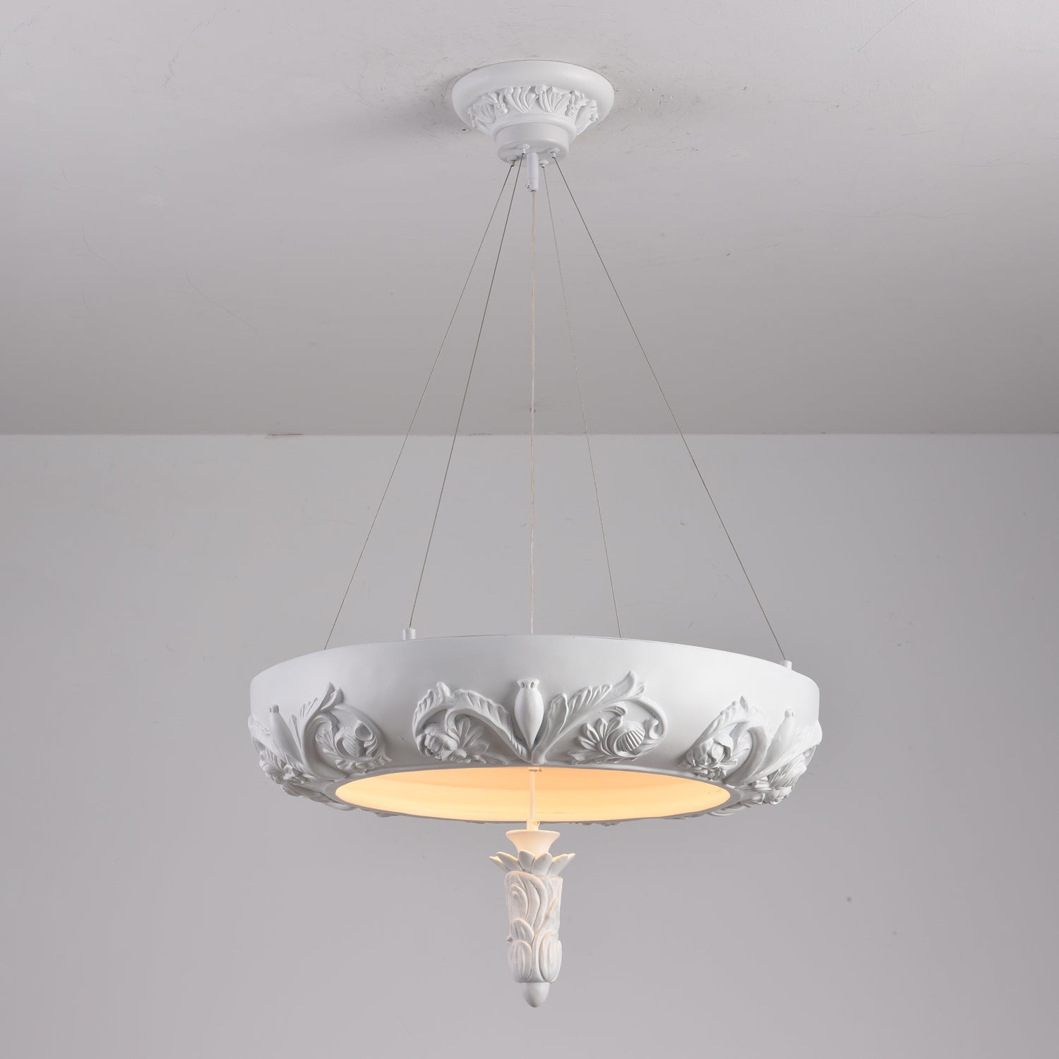 Rococo Plaster Pendant Chandelier - Lamp Outdoor