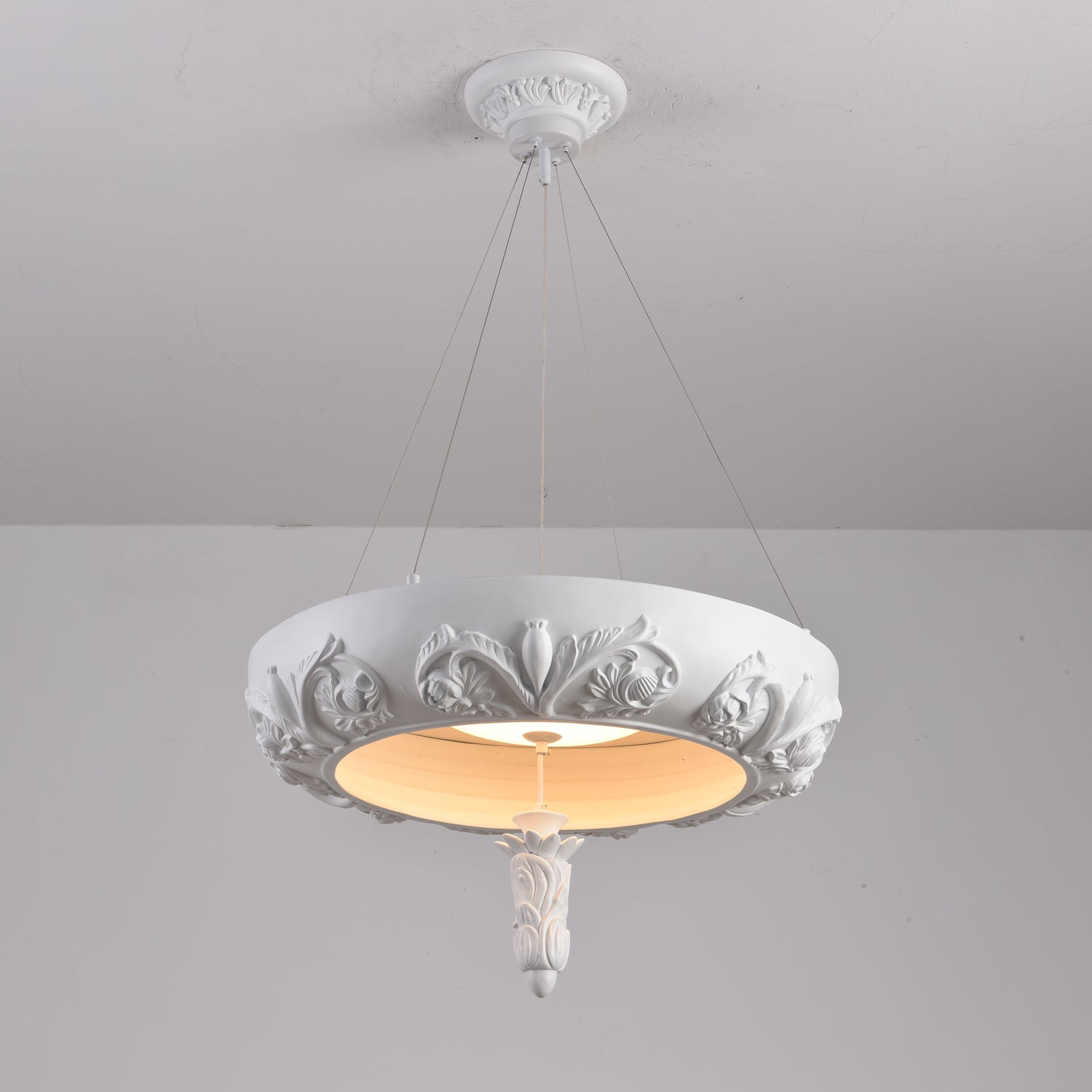 Rococo Plaster Pendant Chandelier - Lamp Outdoor
