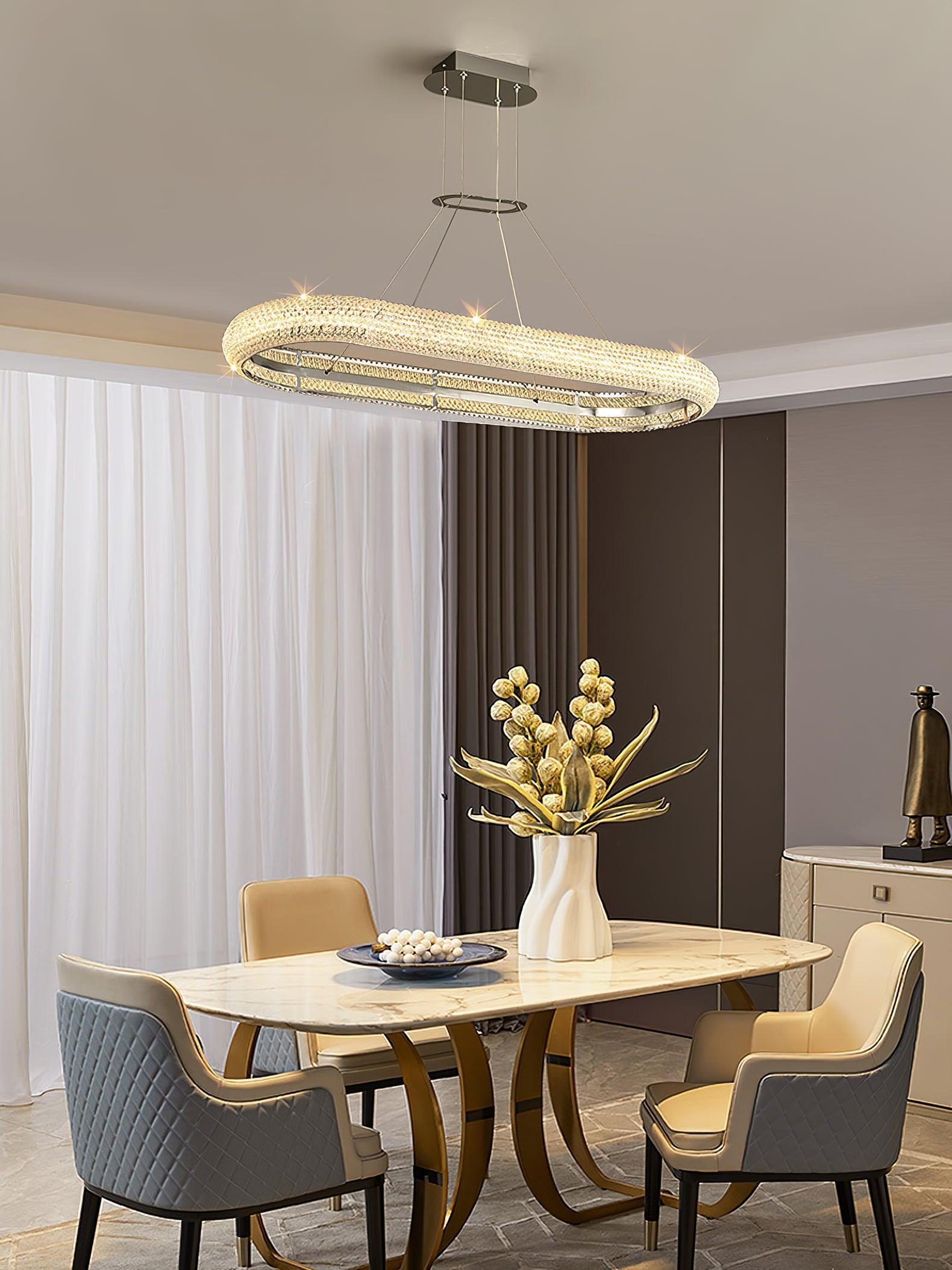 Vazorora Modern Minimalist Ring Metal Crystal Chandelier - Lamp Outdoor
