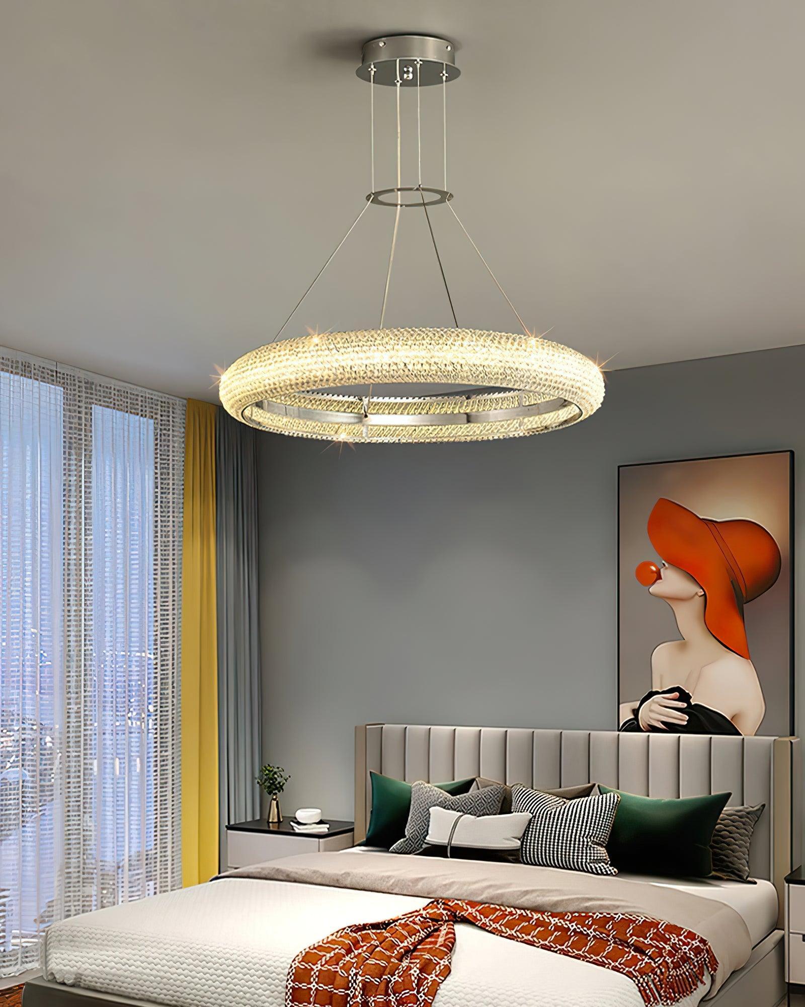 Vazorora Modern Minimalist Ring Metal Crystal Chandelier - Lamp Outdoor