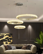 Vazorora Modern Minimalist Ring Metal Crystal Chandelier - Lamp Outdoor