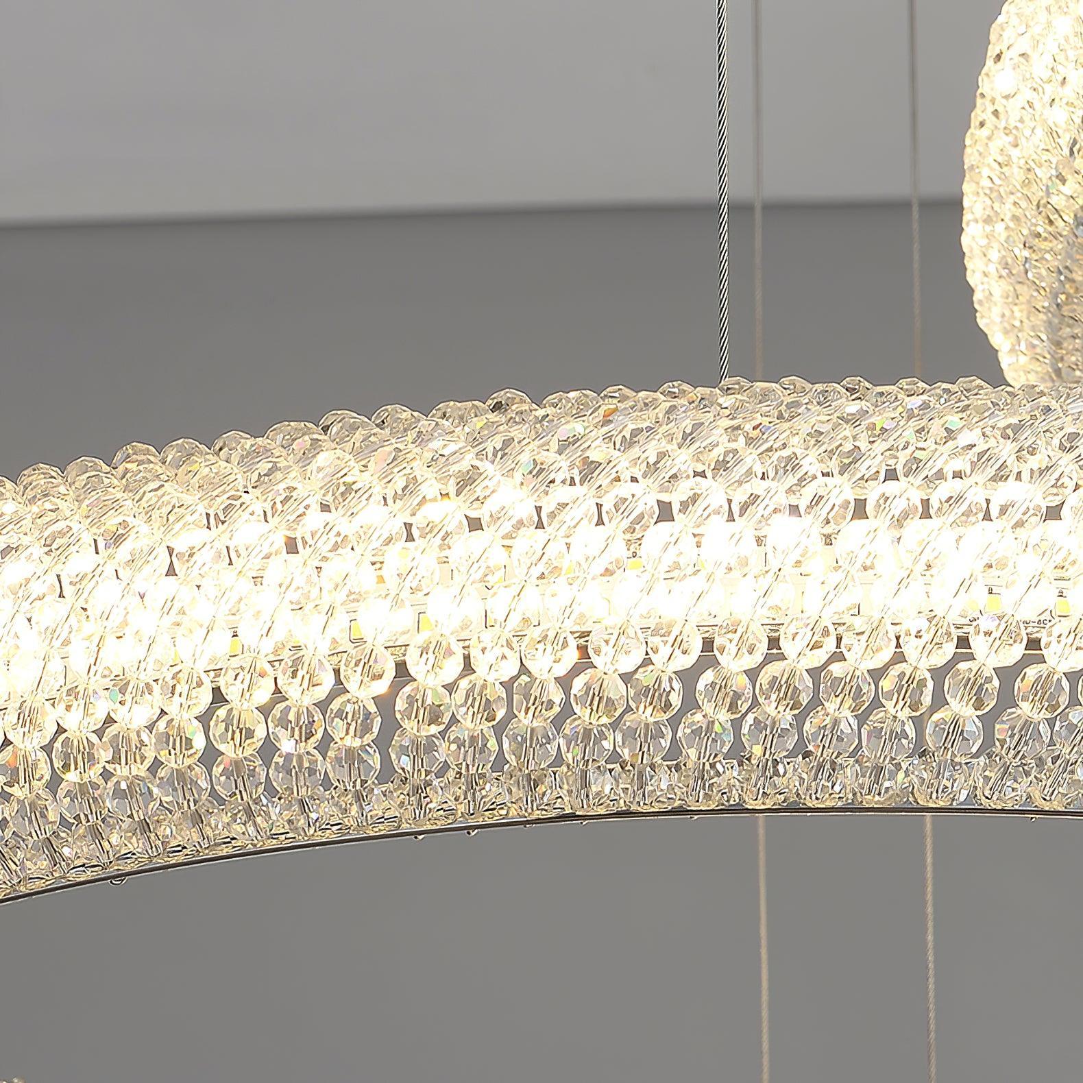 Vazorora Modern Minimalist Ring Metal Crystal Chandelier - Lamp Outdoor