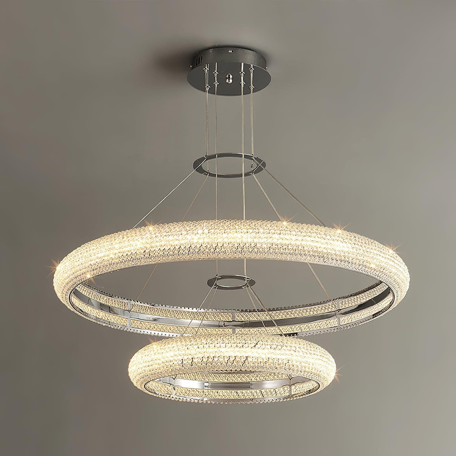 Vazorora Modern Minimalist Ring Metal Crystal Chandelier - Lamp Outdoor
